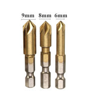 3ชิ้น5ขลุ่ย Countersink 1/4 "คัตเตอร์ขูดลบมุมไม้ Hss ก้านหกเหลี่ยม12/16/19มม. เจาะซิงค์เคาน์เตอร์บิต