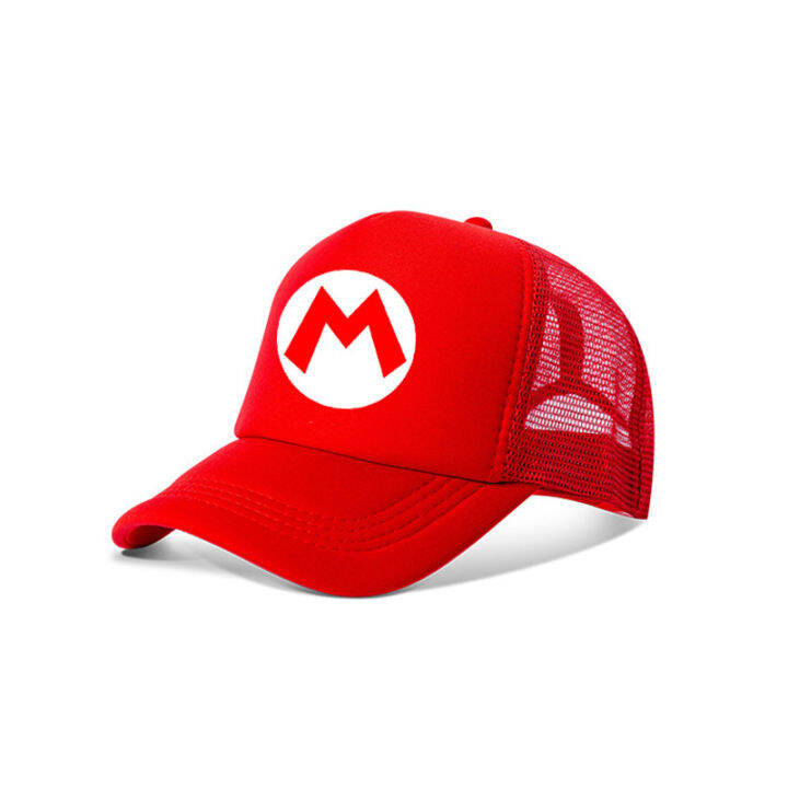 หมวกตาข่ายหมวก-super-mario-mario-bros-เด็กการ์ตูนกันแดดกันแดดระบายอากาศหมวกเจ้าหญิงพิคกี้