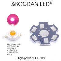 High Power LED 1W Pink 3.0-3.4V ชิป LED Hi-Powerr 1W สีชมพู พร้อมแผ่น PCB ระบายความร้อน สำหรับงานซ่อมหรืองาน DIY 1แพ็ค / 50LED