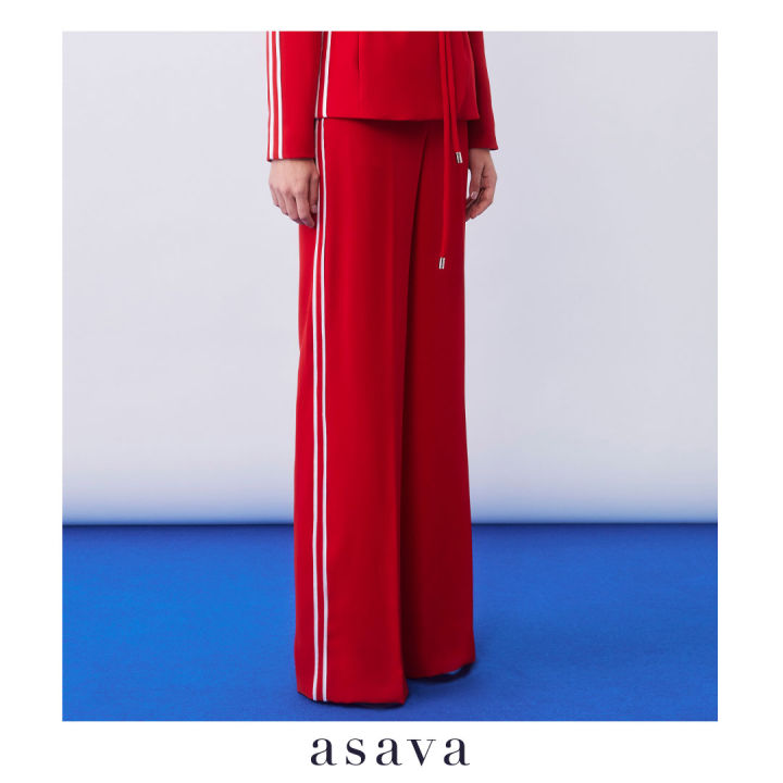 asava-rs23-cara-high-rise-straight-leg-pants-กางเกงผู้หญิง-เอวสูง-ขายาว-กระเป๋าด้านข้าง-แต่งกุ๊นข้างลำตัว-แต่งเชือกถักผูกเอว-ซิปหน้า