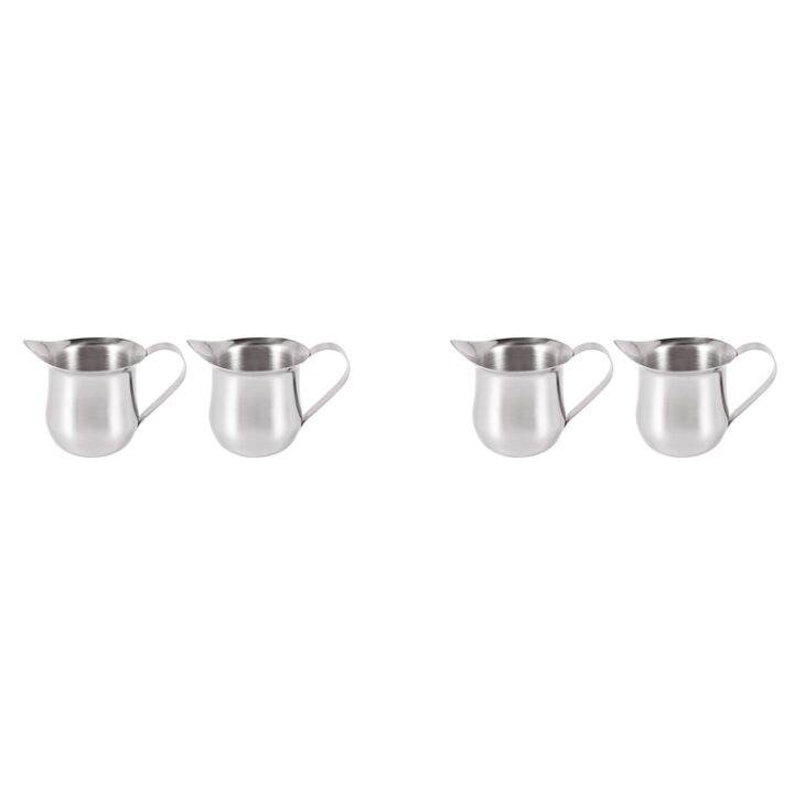 4pack-3oz-stainless-steel-bell-creamer-espresso-shot-frothing-pitcher-cup-latte-art-espresso-measure-cup