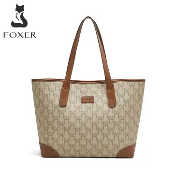 FOXER Brand Monogram Vintage Women Mini Tote PVC Leather Shoulder