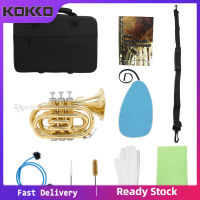 Tone Bb Key Pocket Trumpet สะดวก Professional เล่น Cornet Trumpet Mouthpiece Woodwind Instrument