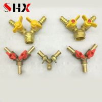 6 8 10 12mm Hose Barb Y Type Three 3 Way Brass Shut Off Ball Valve Pipe Fitting Connector Adapter For Fuel Gas Water Oil Air Wires Leads Adapters