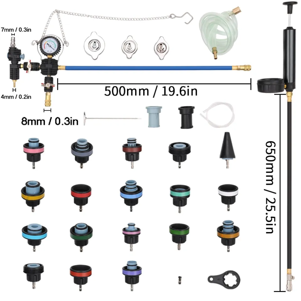 28pcs Universal Radiator Pressure Gauge Pressure Tester Vacuum