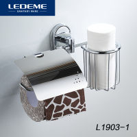 LEDEME Toilet Paper Holder With Shelf Wall Mounted Stainless Steel Basket and Paper Holders Multifunction Bath Hardware L1903-1