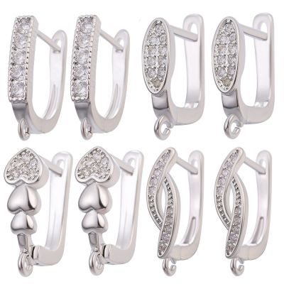 Juya 8Pcs/Lot Wholesale Gold/Silver Color Earring Hooks Accessories For Needlework Dangle Ear Wire Jewelry Making Supplies
