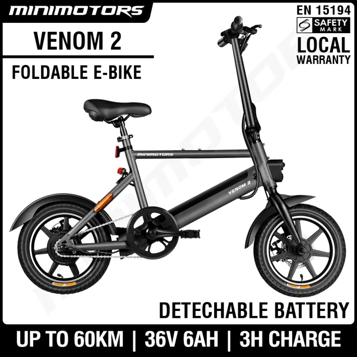 [SG Seller] [In Stock]★ Venom 2 E-bike ★ Minimotors LTA Compliant Orange Tag Approved / EN15194 / Electric Bicycle (Free Gifts x6) - 1 Year Free Warranty