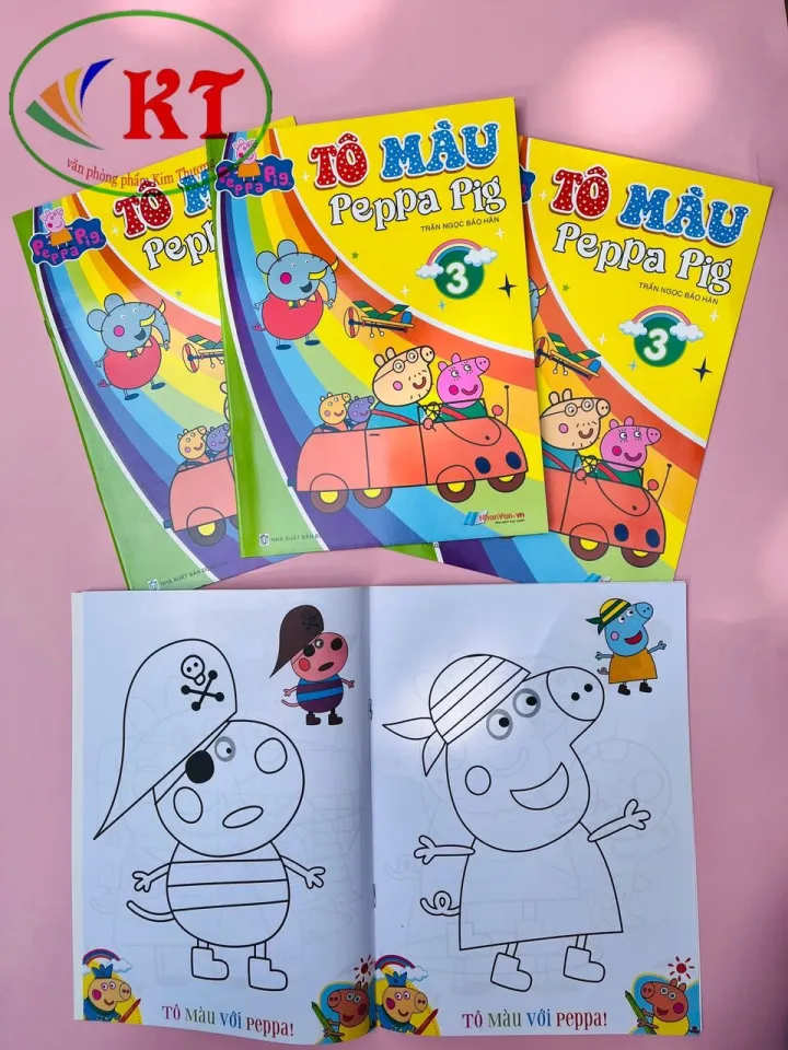Tập tô màu cho bé trai/gái nhân vật hoạt hình heo Peppa pig đáng ...