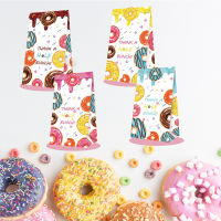 12pcs Donut Paper Gift Bags Multi-use Donught Dinosaur Candy Packaging Boxes Kids Birthday Party Favor Decoration