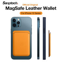 Sanptochกระเป๋าสตางค์หนังกับMagSafeสำหรับiPhone 12 13 14 15 Pro Max Mini Magneticกระเป๋าใส่บัตรผู้ถือกรณี