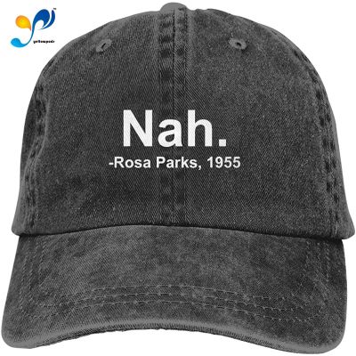 Nah. Rosa Parks, 1955 Vintage Denim Hat Adjustable Washed Baseball Cap for Men and Women