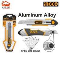 INGCO มีดคัทเตอร์อลูมิเนียม รุ่น Aluminium HKNS1808