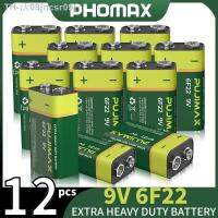 ncsr09 PHOMAX 9V 6F22 Disposable Super Heavy Carbon Batteries Multimeter Battery 12Pcs Set for Electric Toys Large Alarm Clock Durable