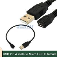 Kabel adaptor ekstensi USB 2.0 A male ke mikro USB B female micro-usb MF 25cm 0.25M