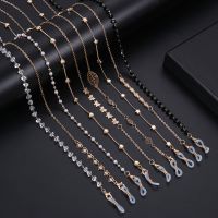 【LZ】❧☎  1pc moda encantos pingente óculos corrente de metal pérolas óculos de sol cordão colar feminino óculos titular cinta cabo retentor