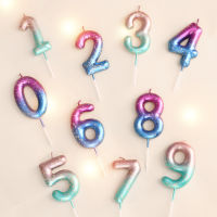 【CW】1pcs Colorful Candles for Birthday Cake Decoration One Year Old Number Candles Wishing Gradient Party Dessert Table Dress Up
