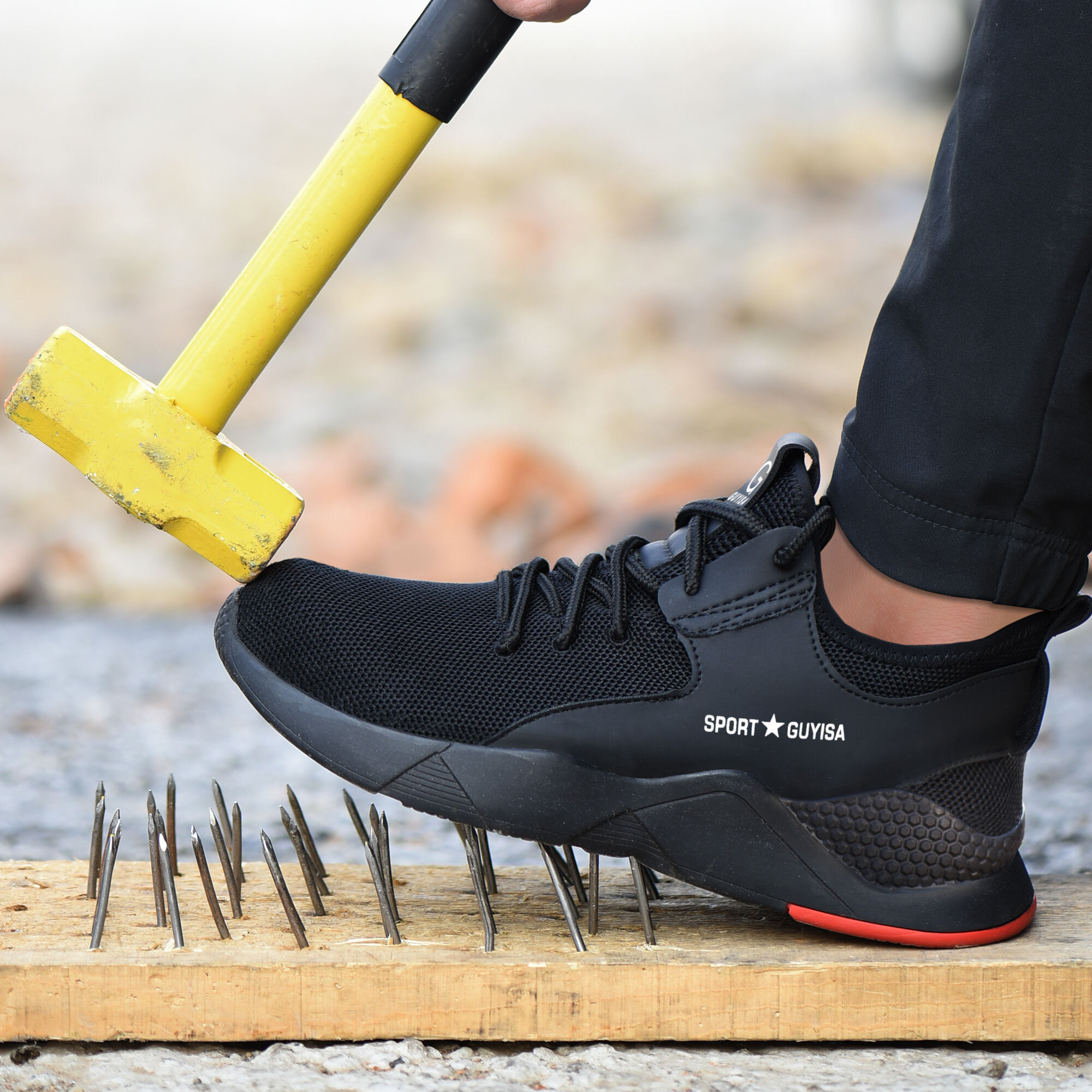 Me's Work Safety Shoes Steel Toe Cap Boots Indestructible Outdoor Sport Sneakers 