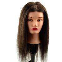 hot！【DT】◑¤  Hairdressing Fake Mold 50  Real Hair Head Excluding Bracket 14 Inches