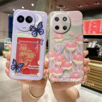 เคสโทรศัพท์ Realme 11 4G Phone Case เคส Realme11 5G Realme11 NFC ลายดอกไม้สีสดใสโปร่งใสป้องกันเลนส์หลังนุ่มฝาปิดมีที่ใส่บัตร2023