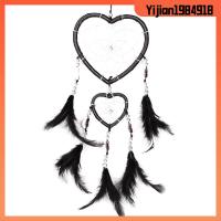 YIJIAN1984918 หัวใจแห่งความรัก ของตกแต่งบ้าน ผนัง Dream Catcher กระดิ่งลม ภายในรถ ขนนก