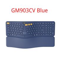 DELUX GM903CV Wireless Ergonomic Keyboard BT+2.4G USB Split Keyboard Wrist Rest Natural Typing Compatible with Windows/Mac