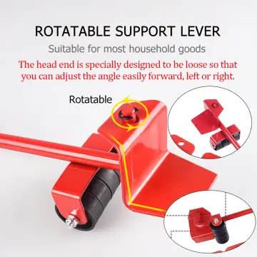 Furniture Lifter and 4 pcs 3.9x3.15 Furniture Slides Kit, Furniture Move  Roller Tools Max Up for 150KG/331LBS 360 Degree Rotatable Pads, Easily