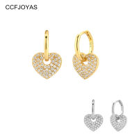 CCFJOYAS 11mm 925 Sterling Silver Hoop Earrings for Women Simple White Zircon Luxury Heart Pendant Earrings Fashion Jewelry