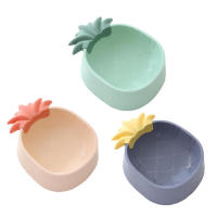 Cat Food Dish Cartoon Pineapple Cat Water Bowls Non-Slip Puppy Dishes Dog Cat Basic Bowl Small Pet Feeding Dishes for Cat Kitten Small Dog agreeable
