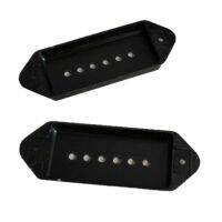 2X Pair of P-90 P90 Dog-Ear Guitar Pickup Covers BLACK (C42)