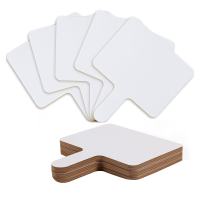 10Pcs 9.6X8Inch Dry Erase Answers Paddle, Handhold Wooden White Board Double Sided Dry Erase Answer Board