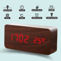 TME นาฬิกา  ไม้ LED   (Wooden LED Alarm Clock) บอกอุณหภูมิ ปฏิทิน LED ดิจิตอลตั้งโต๊ะ  ดิจิตอล Hunznae นาฬิกาตกแต่ง นาฬิกาแขวนผนัง  นาฬิกาตั้งโต๊ะ นาฬิกาผนัง