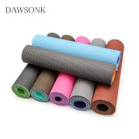 Two-color TPE yoga mat 6 mm beginner anti-skid Pilates men and women long fitness dance mat home fitness mat 183*cm*61cm