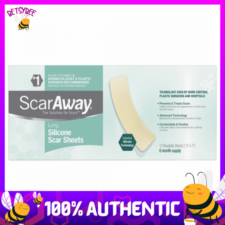 ScarAway Long Silicone Scar Sheets 1.5" x 7" 12 Reusable Sheets Lazada PH