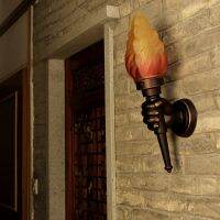 Creative Torch Hand Light Restaurant Cafe Bar Porch Aisle Stair Bedroom Living Room Outdoor Garden Light Wall Lamp Sconce Bra