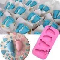 1pcs Cute 3D Baby Feet Silicone Mold Chocolate Fondant Cake Decorating Baking Tool Bakeware Pudding Baking Paste Bread  Cake Cookie Accessories