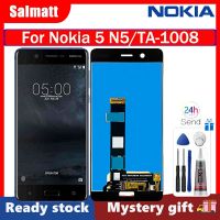 Salmatt จอ LCD แบบดั้งเดิมสำหรับ Nokia 5 N5 TA-1008 TA-1053 1030ชุดประกอบดิจิไทเซอร์จอแสดงผล LCD แบบสัมผัสหน้าจอทดแทนพร้อมกรอบสำหรับ Nokia 5 N5จอพร้อมเครื่องมือฟรี