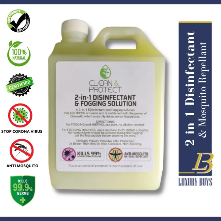 2 in 1 Disinfectant and Mosquito Repellant 1 Liter, Fogging Solution