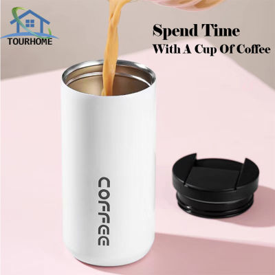 TOURHOME 350ml/500ml 304 Stainless Steel Milk Tea Coffee Mug Leak-Proof Thermos Mug Travel Thermal Cup Thermosmug Water Bottle For Gifts