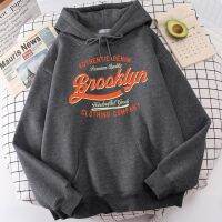 เสื้อสเวตเชิ้ตคอกลมลายตัวอักษร Brooklyn New York City Usa สำหรับผู้ชายเสื้อเชือกหมวกไหมพรมถักเสื้อฮาราจูกุเอส-เสื้อ Xxl สปอร์ตสะพายไหล่เสื้อฮู้ดไหล่ตกผู้ชาย