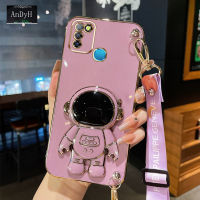 AnDyH Long Lanyard Casing For Infinix smart4 smart4C x653 smart5 x657 smart5pro hot10i X659B Phone Case Cute Astronaut Desk Holder