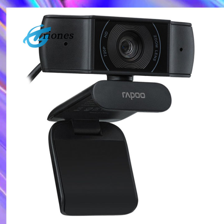 กล้องเว็บแคม-c200-rapoo-720p-hd-พร้อม-usb2-0กล้องไมโครโฟนหมุนได้สำหรับการถ่ายทอดสดการประชุมทางโทรศัพท์