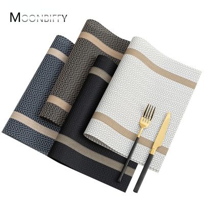 Set of 4 PVC Placemat for Dining Table Mat Set Linens Place Mat Accessories Cup Wine Decorative Mat Placemats for Table