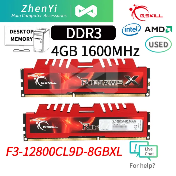 G.Skill Ripjaws X 16GB Kit (2 x 8GB) 1600MHz DDR3 PC3-12800 non-ECC Unbuffered 240-Pin DIMM OEM Desktop Memory F3-12800CL10D-16GBXL - Staar Micro Inc G.Skill Ripjaws X 16GB Kit (2 x 8GB) 1600MHz DDR3 PC3-12800 non-ECC Unbuffered 240-Pin DIMM OEM Desktop Memory F3-12800CL10D-16GBXL - Staar Micro Inc