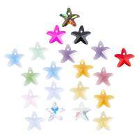 90Pcs 15 Colors Faceted Glass Charms Starfish Mixed Color 14x15x7mm Hole: 1.4mm 6pcs/color