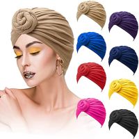 【YF】 Donut Turban Caps For Women Stretch Hijab Cap Muslim Soft Cotton Headscarf Bonnet Hat Ladies Headband Turbans Headwrap