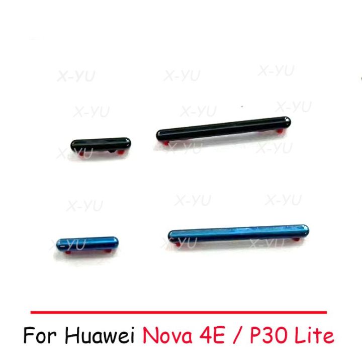 สำหรับ4E Huawei Nova/P30 Lite ปุ่มเปิด/ปิดไอโฟนเปิดปิดที่ปรับเสียงขึ้นลงกุญแจปุ่มด้านข้างชิ้นส่วนซ่อมแซม