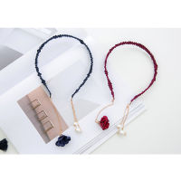 2021Sweet Hairband Daily Wild Womens Simple Fashion Pearl Strap Pendant Headdress Korean Style Fringed Flower Headband