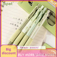 ?【Lowest price】Qearl 1ชิ้นปากกาเจลชาเขียวแบบสัมผัสนุ่มปากกาลูกลื่นสีดำขนาด0.5มม. สำหรับการเขียนสำนักงานและโรงเรียน