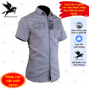 HOT Áo sơ mi Denim nam ngắn tay vải jean dày mềm co giãn loại áo sơ mi